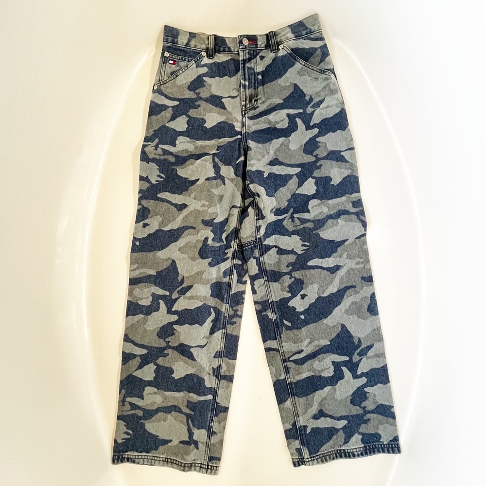 Vintage Tommy Hilfiger Camo Print Cargo Jeans NWT
